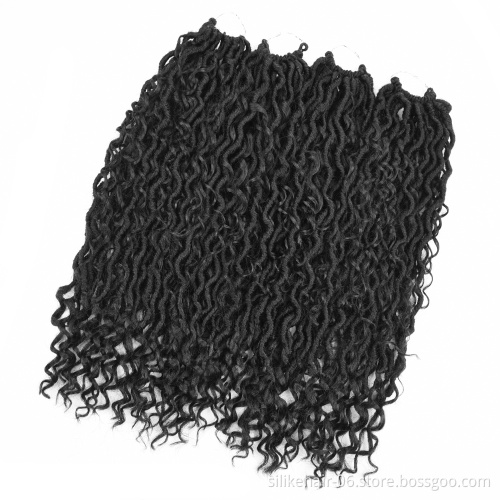 Curly Synthetic Twist Braids Hair Locks Ombre Black Blonde Goddess Locs Crochet Braiding Hair Synthetic Hair Extensions